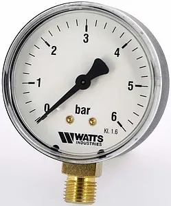 Манометр радиальный Watts MRP 63мм 6 бар ¼" 10007723 Манометр радиальный Watts MRP 63мм 6 бар ¼" 10007723, 1