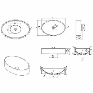 Раковина Aquanet Ellipse V43 56 белый 00198960, 2
