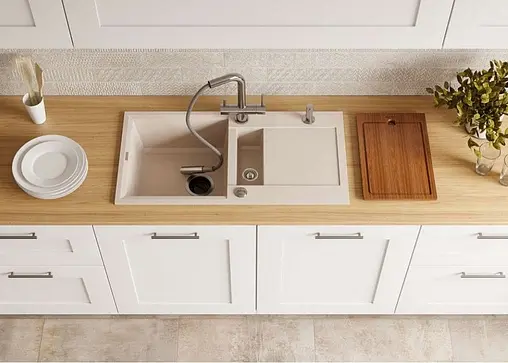 Мойка кухонная Omoikiri Sakaime 86-2-WH белый 4993129