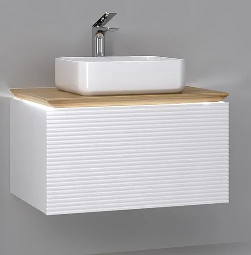 Тумба-умывальник подвесная Jorno Karat 80 белый Kar.01.80/P/W+MLN-7050H Тумба-умывальник подвесная Jorno Karat 80 белый Kar.01.80/P/W+MLN-7050H