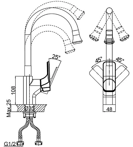 Смеситель для кухни D&amp;K Berlin Freie хром DA1432901