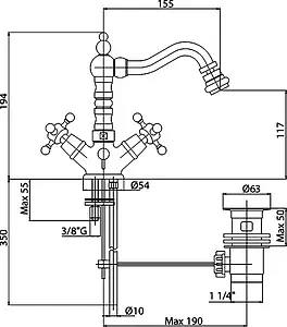 Смеситель для биде Cezares Golf хром GOLF-BS2-01 Смеситель для биде Cezares Golf хром GOLF-BS2-01, 2