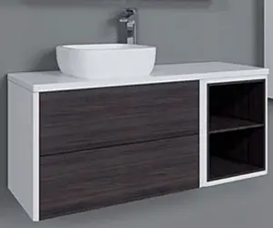 Тумба-умывальник подвесная Aquaton Брук 120 (80+40) дуб феррара/белый, 3