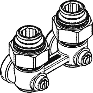 Узел нижнего подключения радиатора угловой ¾&quot;ек x ¾&quot;нг (½&quot;н) TECE 8740438, 3
