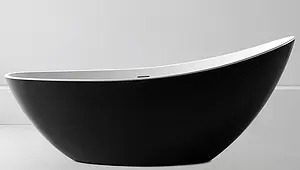 Ванна акриловая отдельностоящая Abber 183x78 белый/панель Black matte AB9233MB, 4