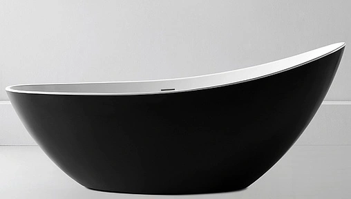 Ванна акриловая отдельностоящая Abber 183x78 белый/панель Black matte AB9233MB