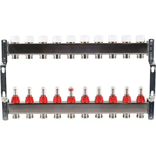 Группа коллекторная с расходомерами 10 отводов 1&quot;в/в x ¾&quot;ек Rommer RMS-1200-000010