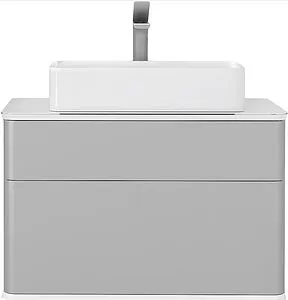 Тумба-умывальник подвесная Jorno Pastel 80 французский серый Pas.01.82/P/GR+MLN-7050H Тумба-умывальник подвесная Jorno Pastel 80 французский серый Pas.01.82/P/GR+MLN-7050H, 1