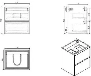 Тумба-умывальник подвесная BelBagno PIETRA MINI 50 Bianco Lucido PIETRA MINI-500-2C-SO-BL+BB-500-PM-LVB Тумба-умывальник подвесная BelBagno PIETRA MINI 50 Bianco Lucido PIETRA MINI-500-2C-SO-BL+BB-500-PM-LVB, 2