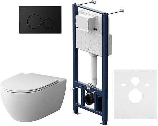 Комплект 6 в 1 Am.Pm Awe FlashClean IS49038.111700 с кнопкой черный матовый