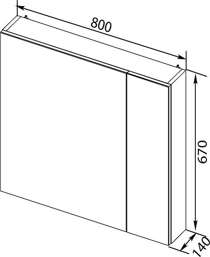 Шкаф-зеркало Aquanet Порто 80 R белый 00195728