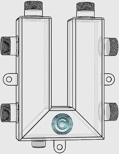 Коллектор распределительный кольцевой 2 контура 1&quot;н x 1&quot;н Север-KLK2(Aisi) 1915086