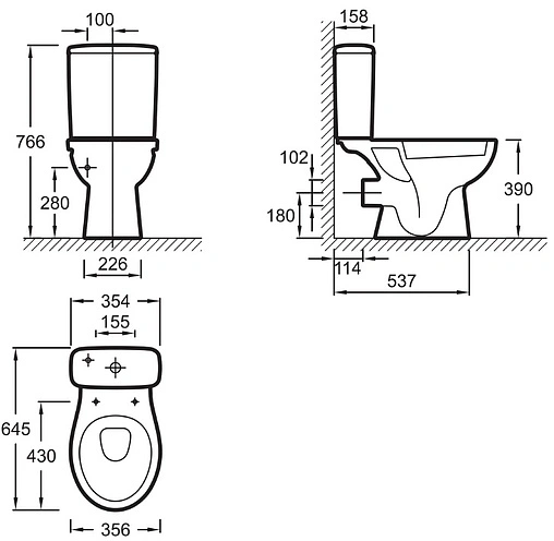 Бачок для унитаза Jacob Delafon Patio белый ETB212RU-00