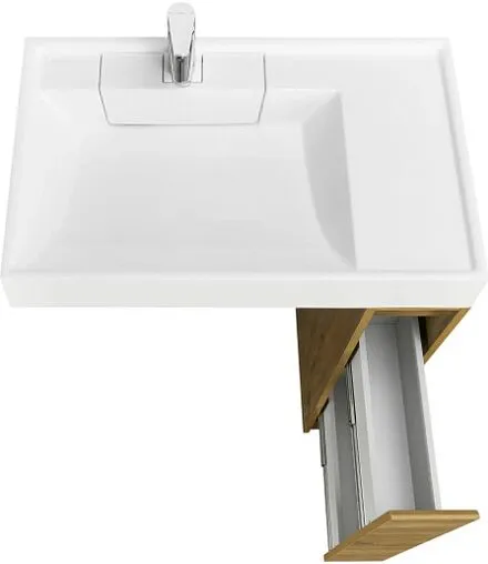 Тумба-умывальник напольная над стиральной машиной Aquaton Лондри 80 дуб сантана/белый 1A2671K2LH0C0+