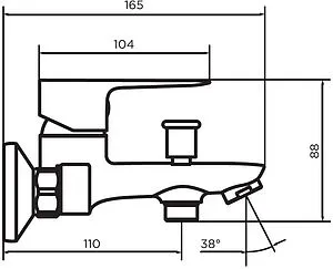Смеситель для ванны Dorff Prime New чёрный матовый D4011022 Смеситель для ванны Dorff Prime New чёрный матовый D4011022, 2