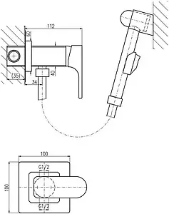 Гигиенический душ со смесителем Rav Slezak Yukon хром/белый YU147/1CB, 2