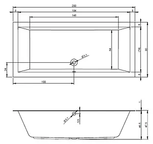 Ванна акриловая Riho LUGO 200x90 B137001005, 3