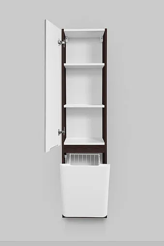 Шкаф-пенал подвесной с бельевой корзиной Am.Pm Bliss D 34 L белый глянец/венге M55CHL0341WG Шкаф-пенал подвесной с бельевой корзиной Am.Pm Bliss D 34 L белый глянец/венге M55CHL0341WG