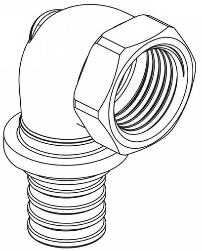 Уголок аксиальный переходной 16мм x ½&quot;в Rehau Rautitan RX+ 14563531001