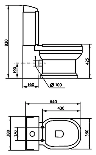 Унитаз-компакт Cezares Laredo белый CZR-165-T+CZR-239-T