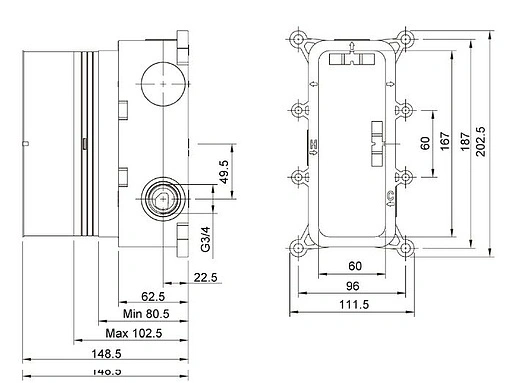 Душевая система с термостатом для душа Timo Petruma чёрный матовый SX-5059/03SM