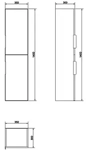 Шкаф-пенал подвесной Cersanit Stillo 35 серый хром/белый P-SL-STL Шкаф-пенал подвесной Cersanit Stillo 35 серый хром/белый P-SL-STL, 2