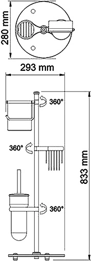 Стойка для аксессуаров Wasserkraft хром K-1256
