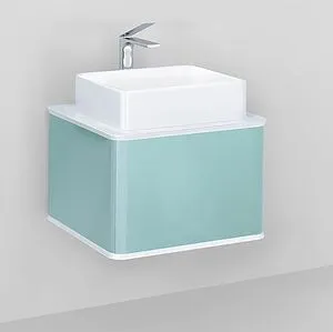 Тумба под умывальник подвесная Jorno Pastel 58 бирюзовый бриз Pas.01.58/P/BL, 4
