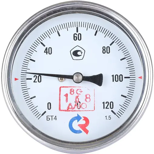 Термометр биметаллический Росма БТ-41.211 80мм 120°С гильза 46мм ½&quot; 00000002463