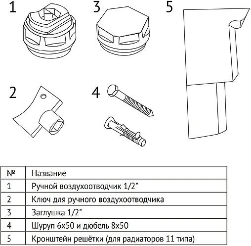 Радиатор стальной панельный Uni-Fitt Ventil тип 11 500 x 600 мм 911V5060
