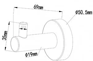 Крючок Swedbe Attribut чёрный матовый 9804В, 2