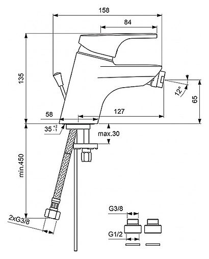 Смеситель для биде Vidima Form хром BA064AA