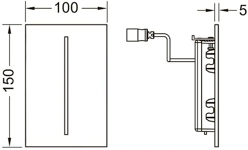 Клавиша смыва для писсуара 7.2 В TECEfilo-Velvet Urinal 9242028 Grigio Efeso / Каменно-серый