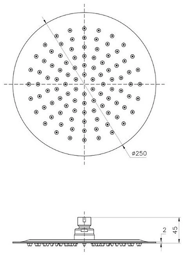 Лейка верхнего душа с потолочным креплением Lemark хром LM9481S