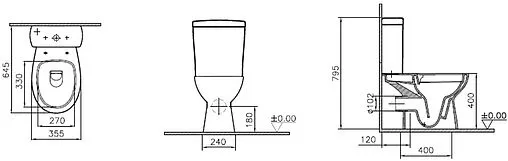Унитаз-компакт безободковый Norm Zeitgeist белый 9864B099-7208 Унитаз-компакт безободковый Norm Zeitgeist белый 9864B099-7208