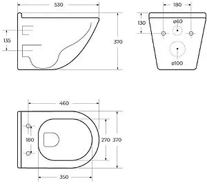Унитаз подвесной безободковый BelBagno Senso Tornado белый BB017CH-TOR/SC Унитаз подвесной безободковый BelBagno Senso Tornado белый BB017CH-TOR/SC, 2