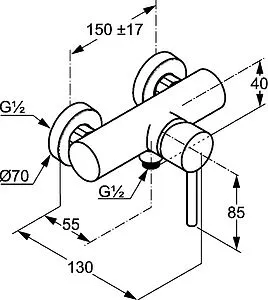 Смеситель для душа Kludi Bozz хром 388310576 Смеситель для душа Kludi Bozz хром 388310576, 2