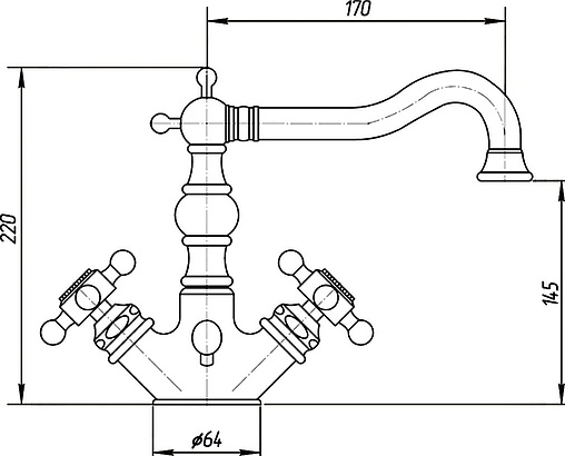Смеситель для раковины Migliore Arcadia бронза ML.ARC-8334.Br