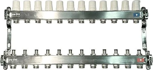 Группа коллекторная без расходомеров 13 отводов 1&quot;в/в x ¾&quot;ек Uni-fitt OPTIMAL 451B4313.RU