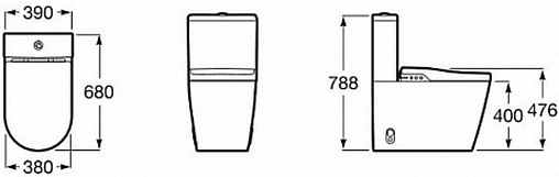 Умный унитаз-биде напольный безободковый Roca Inspira in-wash белый 80306L001