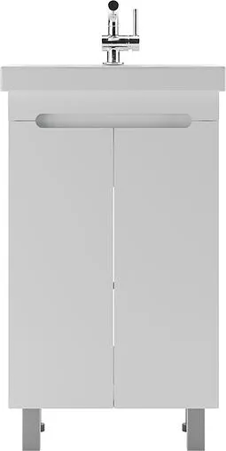 Тумба-умывальник напольный Айсберг Аура 50 белый DA2503T+S-UM-COM50/1-w