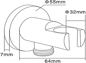 Гигиенический душ со смесителем Swedbe Platta хром 5524 Гигиенический душ со смесителем Swedbe Platta хром 5524, 3