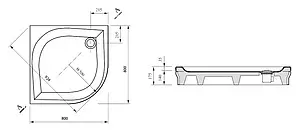 Поддон для душа Ravak Elipso-80 EX A224401310, 3