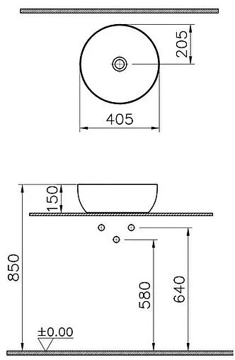 Раковина VitrA Outline Recycled 57 тауп матовый 7992B066-0016 Раковина VitrA Outline Recycled 57 тауп матовый 7992B066-0016