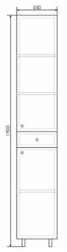 Шкаф-пенал подвесной Comforty Сочи 35 белый 00004136987CF