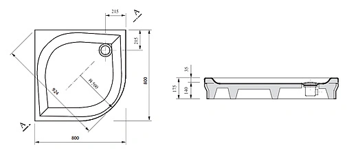 Поддон для душа Ravak Elipso-80 EX A224401310