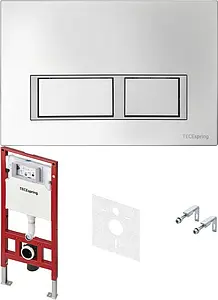 Инсталляция для подвесного унитаза Set 4 в 1 TECEspring V K955201 с кнопкой хром глянцевый Инсталляция для подвесного унитаза Set 4 в 1 TECEspring V K955201 с кнопкой хром глянцевый, 1