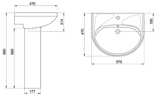 Раковина Santeri Вест 57 салатовый 1.3111.8.S04.11B.0 Раковина Santeri Вест 57 салатовый 1.3111.8.S04.11B.0