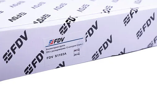 Группа коллекторная с расходомерами 12 отводов 1&quot;в/в x ¾&quot;ек FDV S1103C-2/12