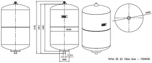 Гидроаккумулятор Reflex DE 25л 10 бар 7304000, 2